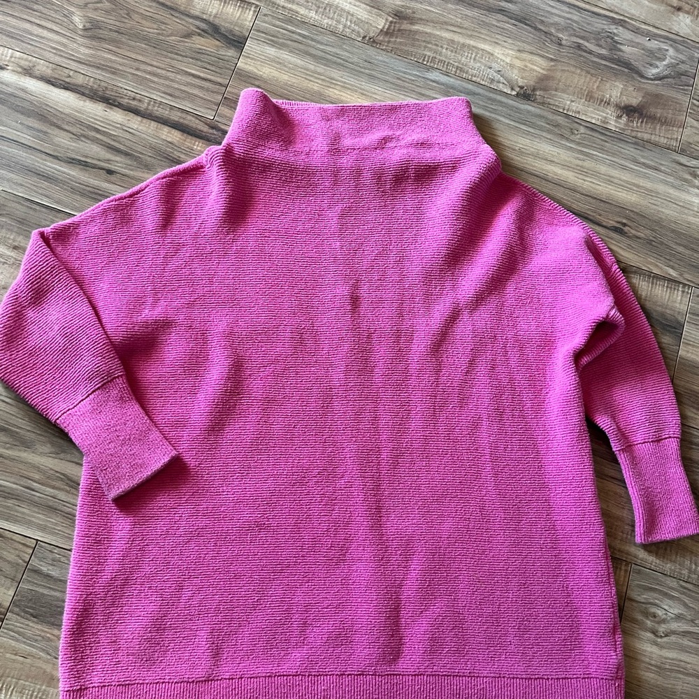 Free People Fuchsia Cowl Neck Sweater